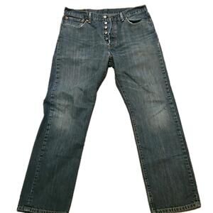 Levi Strauss & Co. Men’s 501 Blue Button Up Denim Jeans Size 34x32 medium wash